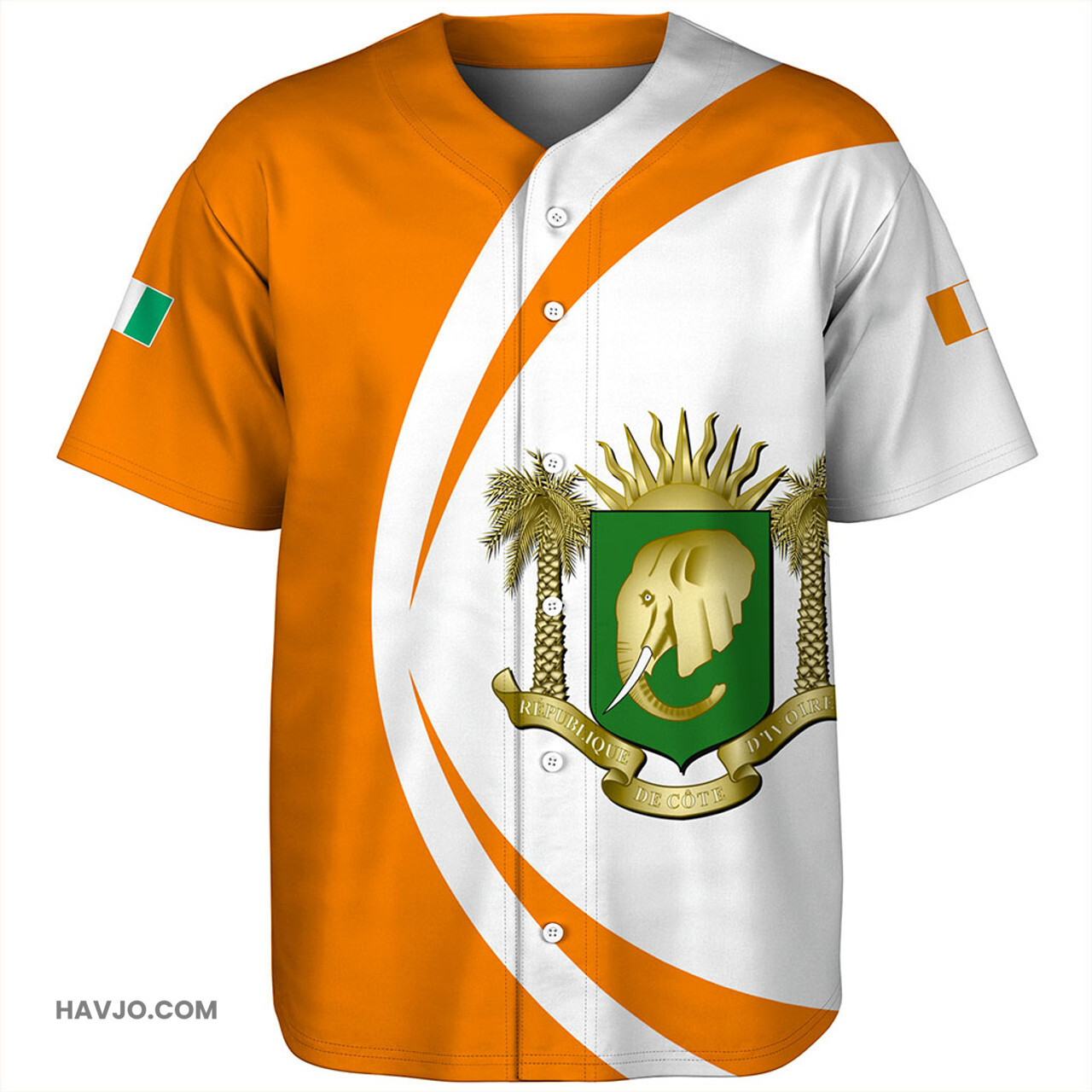Ivory Coast Circle Style Baseball Jersey