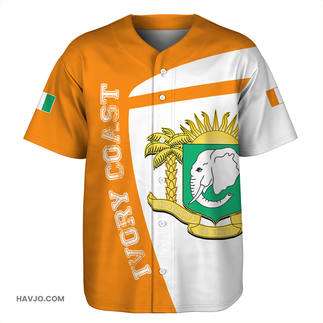 Ivory Coast Half Concept Baseball Jersey