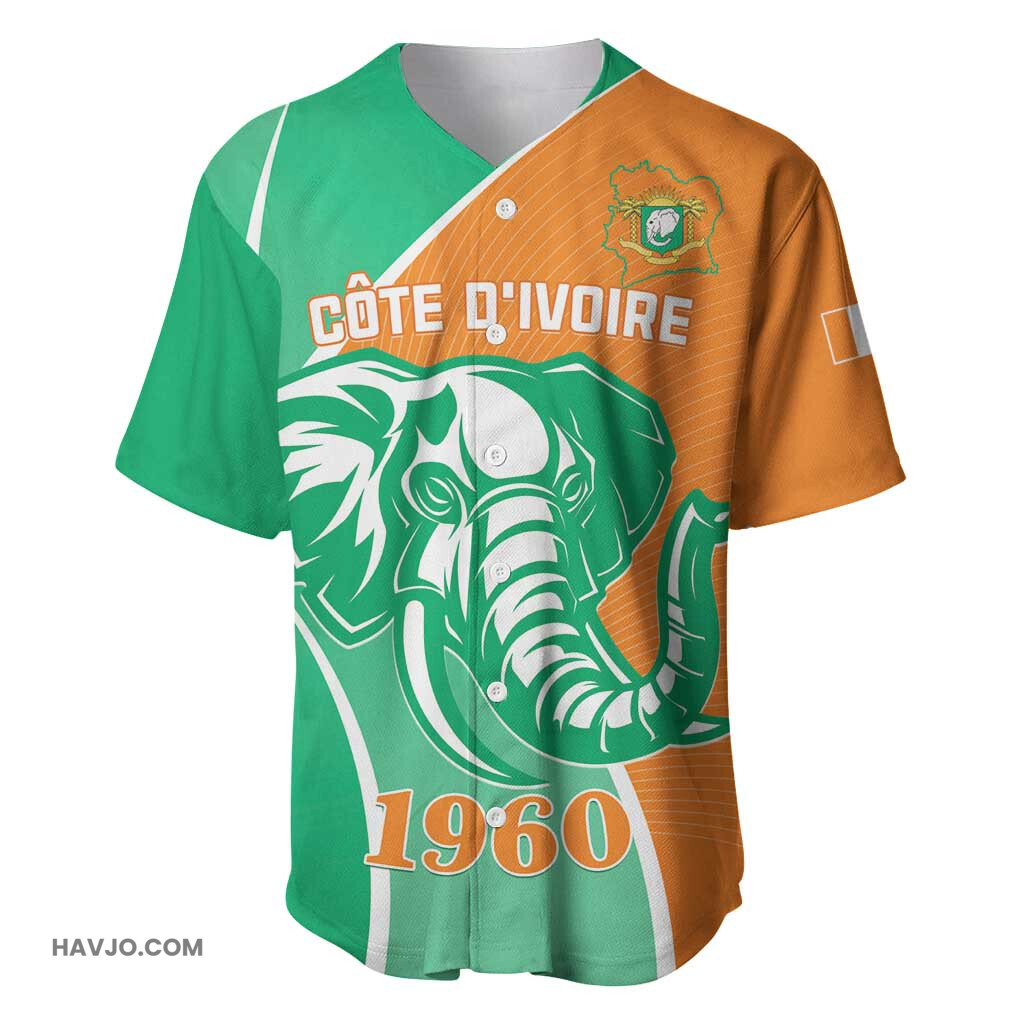 Ivory Coast Independence Day Cote d Ivoire Elephant Baseball Jersey
