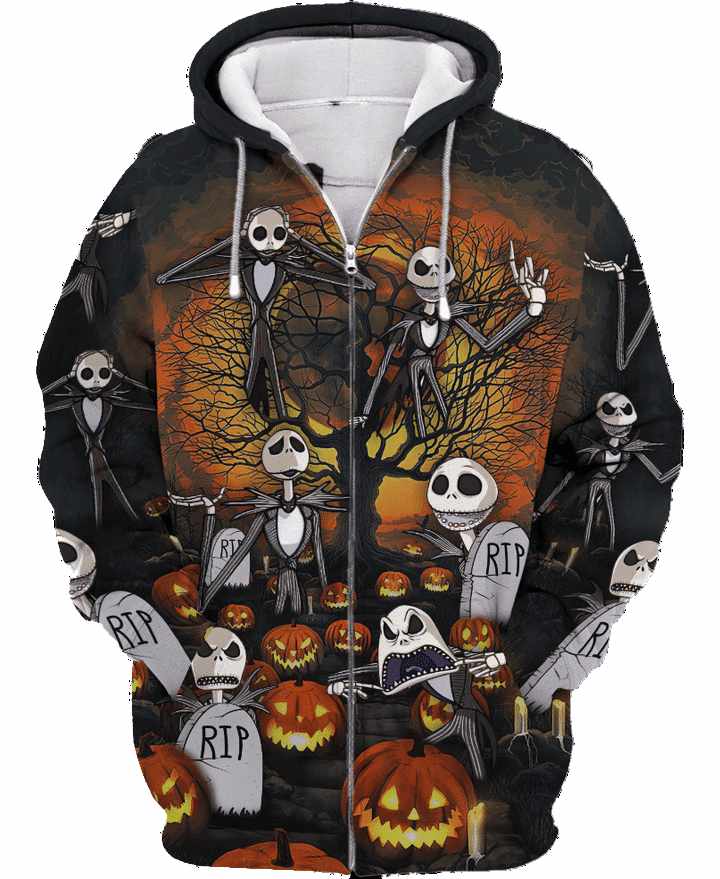 Jack Skellington Halloween Hawaiian Shirt Tropical Aloha Button Up