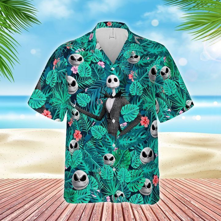 Jack Skellington Hawaiian Shirt Tropical Aloha Button Up