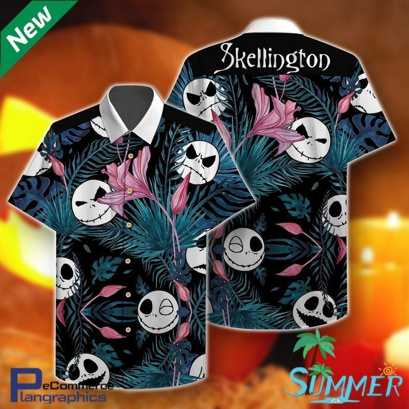 Jack Skellington Hawaiian Shirt Tropical Aloha Button Up