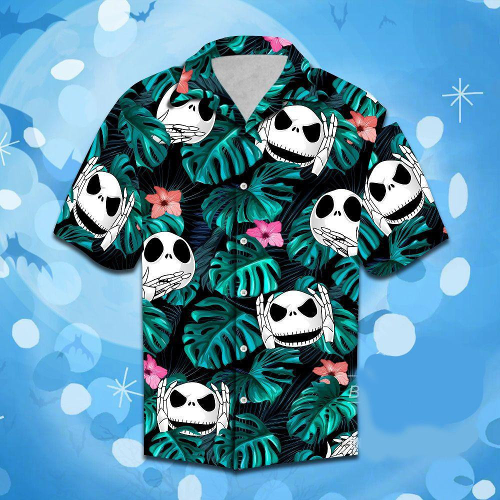 Jack Skellington Nightmare Before Christmas Ver Hawaiian Shirt Tropical Aloha Button Up