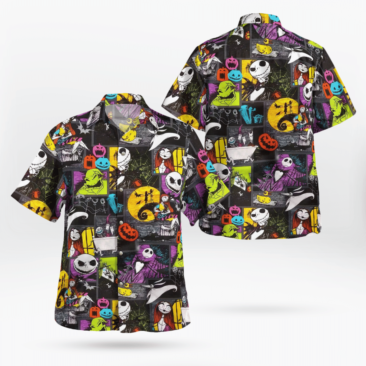 Jack Skellington Pumpkin Hawaiian Shirt Tropical Aloha Button Up