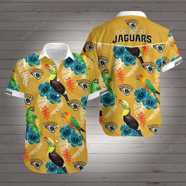 Jackson Ville Jaguars Hawaiian Shirt Tropical Aloha Button Up