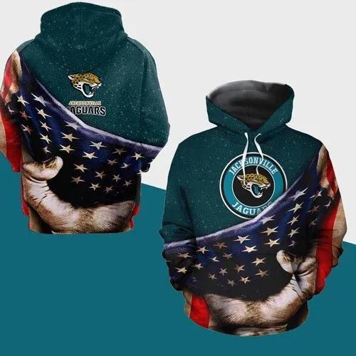 Jacksonville Jaguars American Flag NFL 3D All Over Print Hoodie