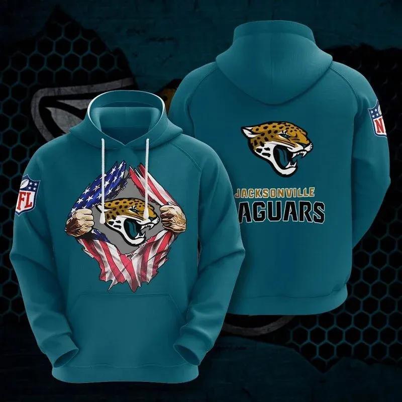 Jacksonville Jaguars Blood Inside Me Heart NFL 3D All Over Print Hoodie