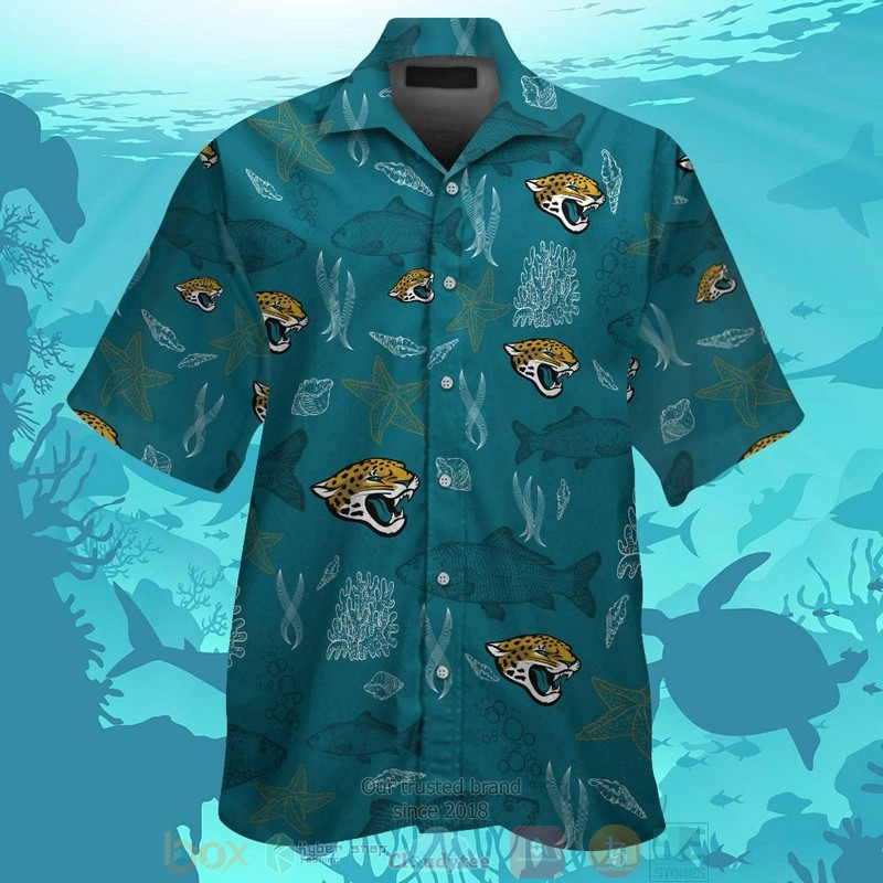 Jacksonville Jaguars Fish Hawaiian Shirt Tropical Aloha Button Up