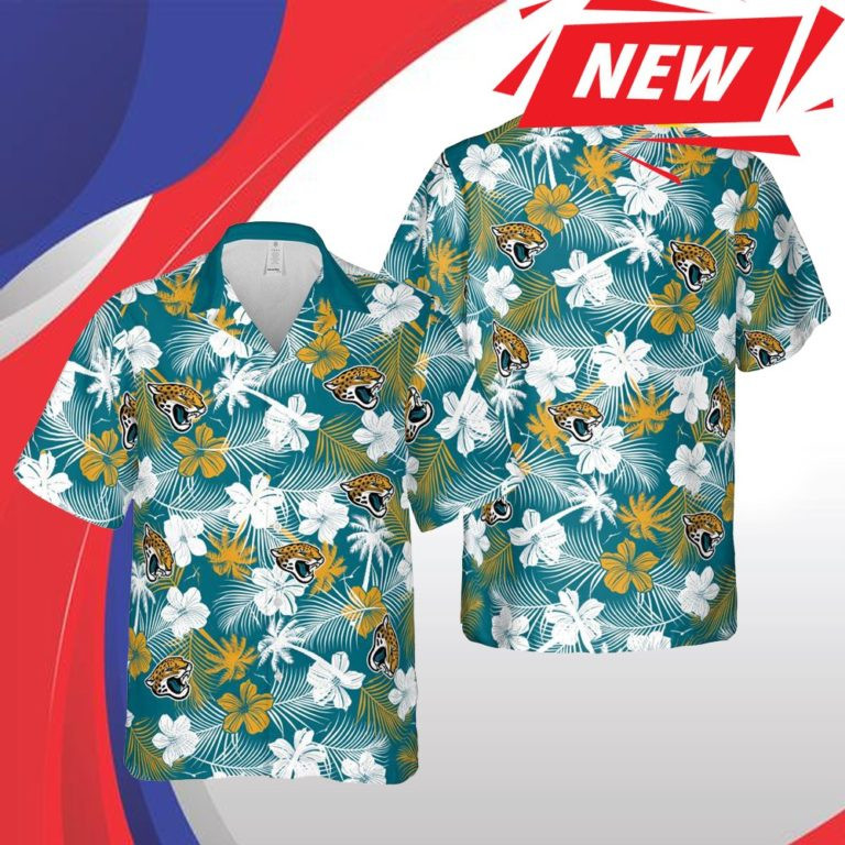Jacksonville Jaguars Floral Football Hawaiian Shirt Tropical Aloha Button Up