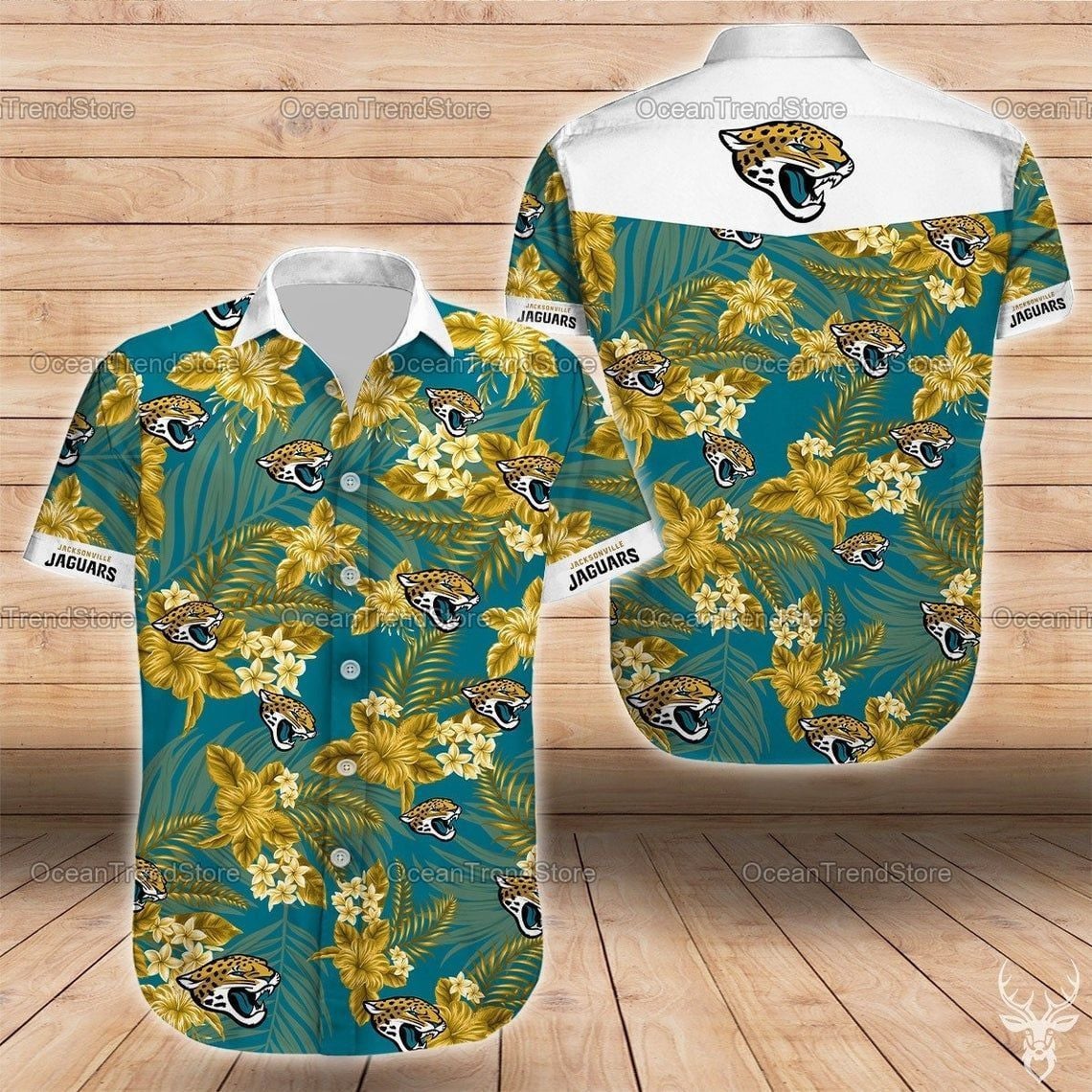 Jacksonville Jaguars Hawaiian Shirt Tropical Aloha Button Up