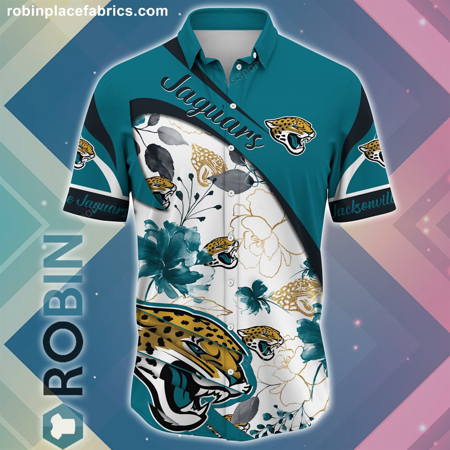 Jacksonville Jaguars Hawaiian Shirt Tropical Aloha Button Up
