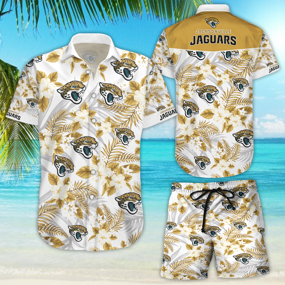 Jacksonville Jaguars Hawaiian Shirt Tropical Aloha Button Up