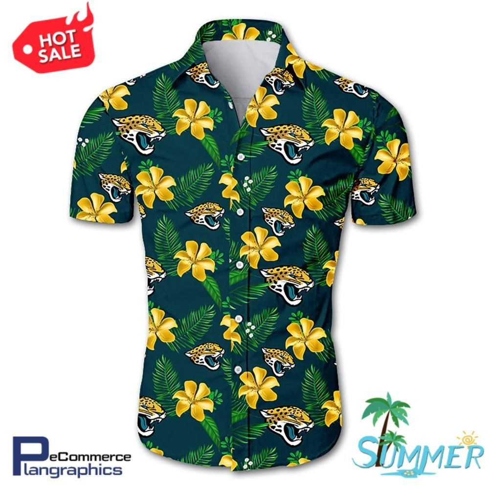 Jacksonville Jaguars Hawaiian Shirt Tropical Aloha Button Up