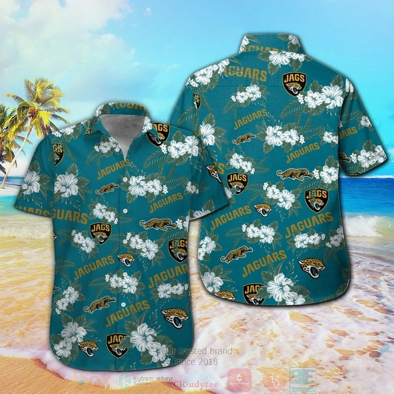 Jacksonville Jaguars Hibiscus Hawaiian Shirt Tropical Aloha Button Up