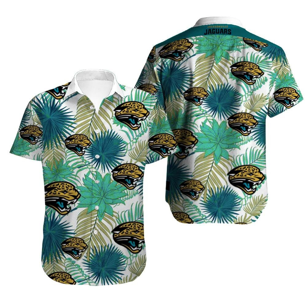 Jacksonville Jaguars Logo Hawaiian Shirt Tropical Aloha Button Up
