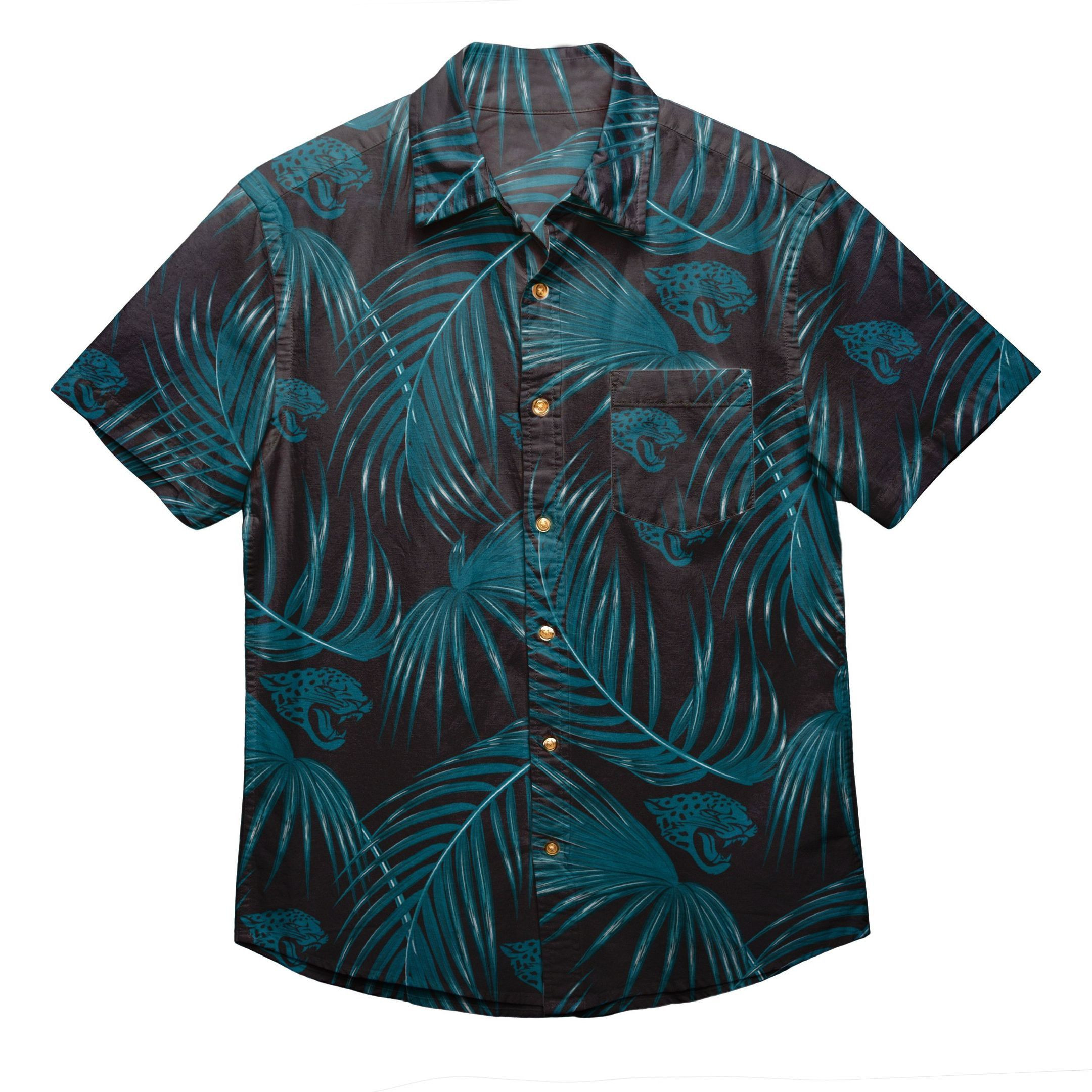 Jacksonville Jaguars Nfl Mens Hawaiian Shirt Tropical Aloha Button Up
