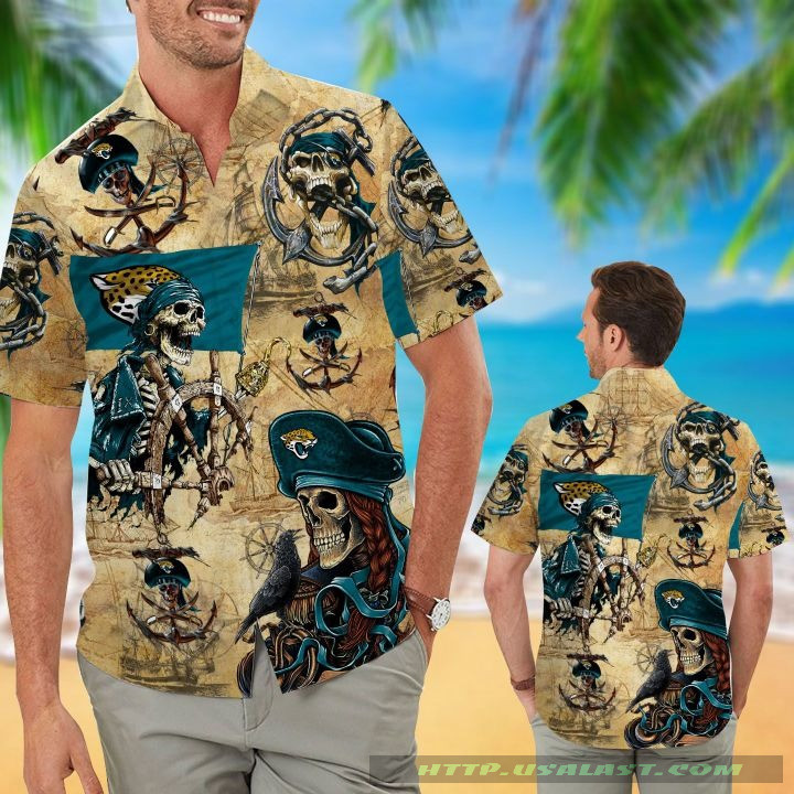 Jacksonville Jaguars Pirates Hawaiian Shirt Tropical Aloha Button Up