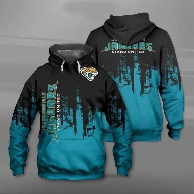 Jacksonville Jaguars Stand United Distressed Grunge NFL 3D All Over Print Hoodie