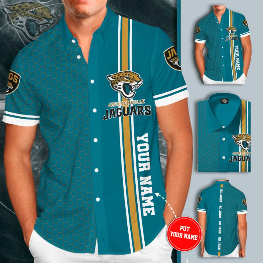 Jacksonville Jaguars Team Up Hawaiian Shirt Tropical Aloha Button Up