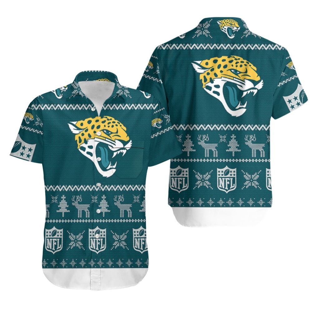 Jacksonville Jaguars Ugly Sweatshirt Christmas 3d Hawaiian Shirt Tropical Aloha Button Up