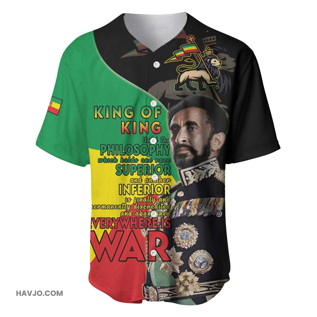 Jah Rastafari Haile Selassie Baseball Jersey