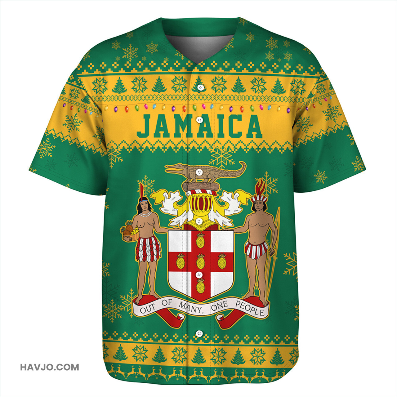 Jamaica Christmas Style Pattern Baseball Jersey