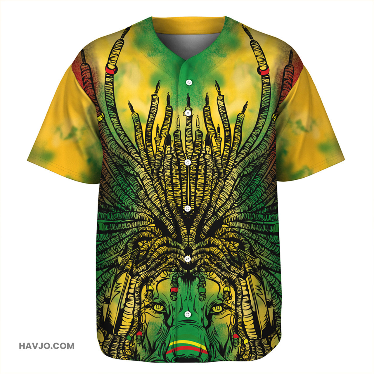 Jamaica Dreadlock Lion King Mic Style Baseball Jersey