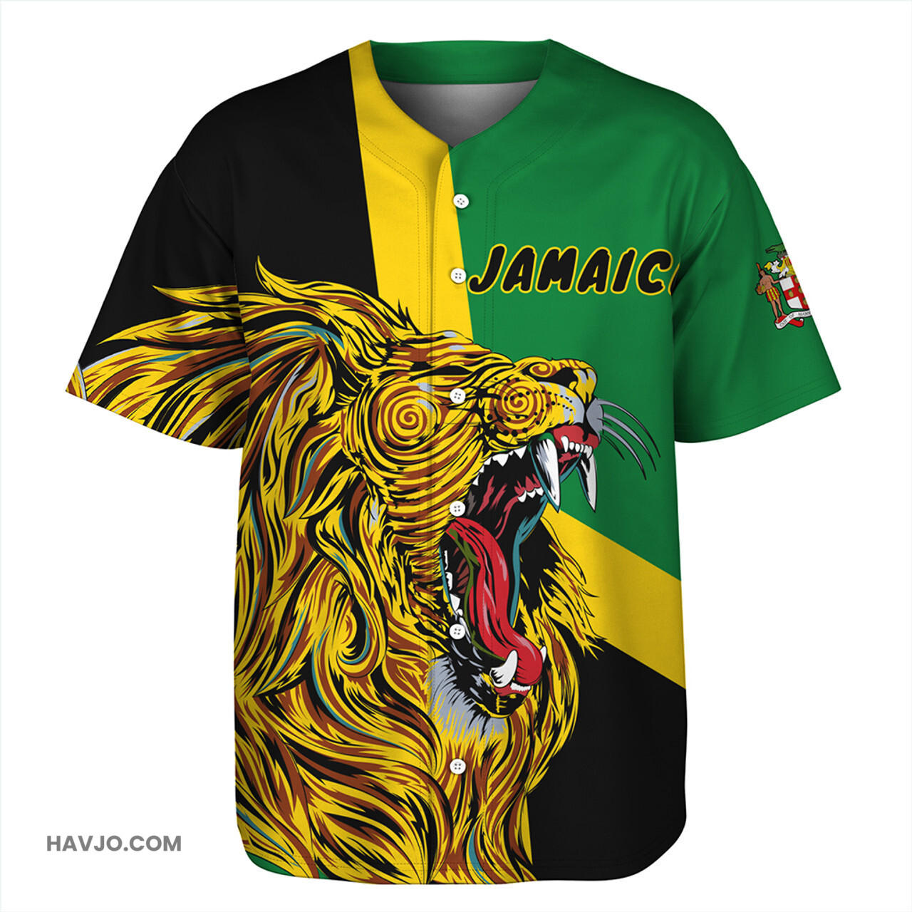 Jamaica Lion Roar Tee Baseball Jersey