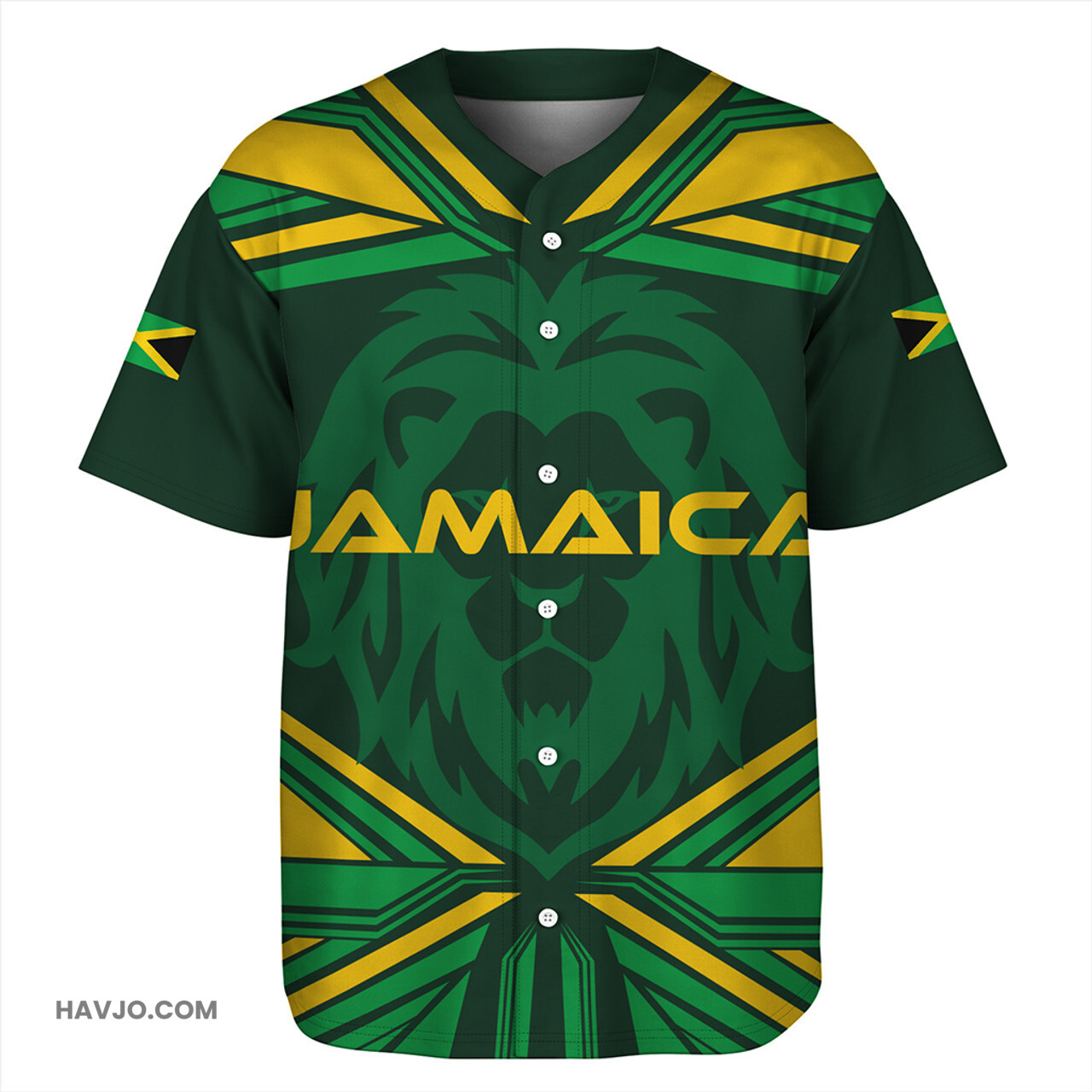 Jamaica Tee Lion Flag Baseball Jersey