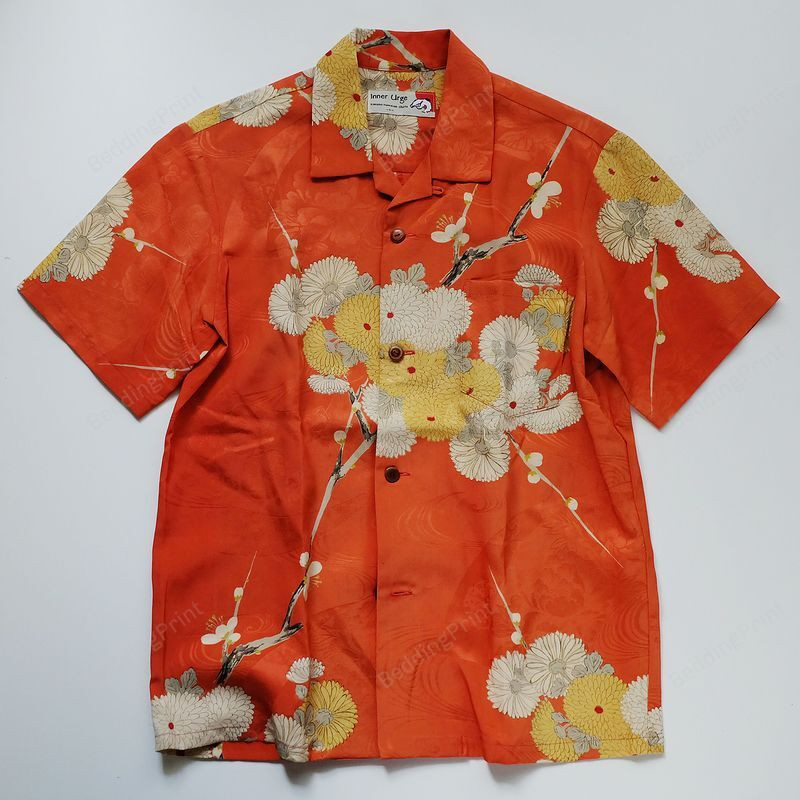 Japanese Flowers Art Hawaiian Shirt Tropical Aloha Button Up