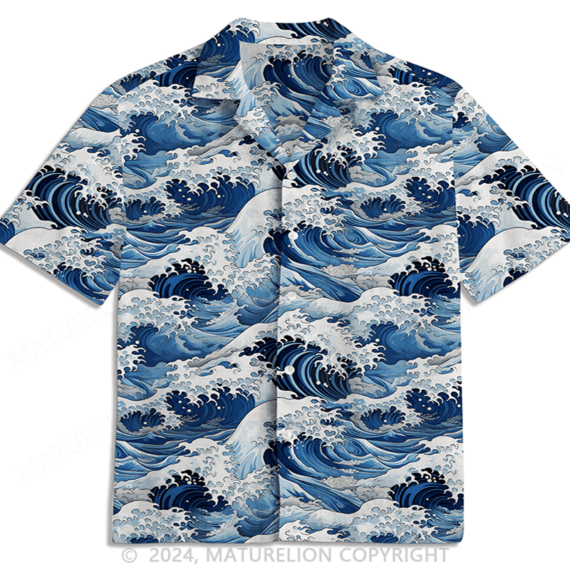 Alternative view of Japanese Ukiyo-E Hawaiian Shirt Sarcastic Quote T-Shirt for Men Comical Shirt