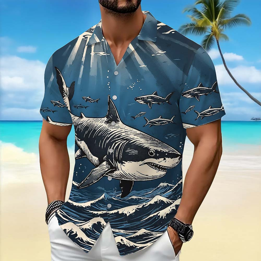 Jaws Movie Vintage Sharks Hawaiian Shirt Summer Ocean Beach Gift For Him