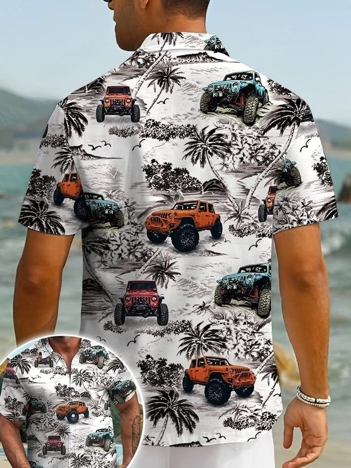 Jeep Ocean Hawaiian Shirt Tropical Beach Vacation Gift For Jeep Lovers