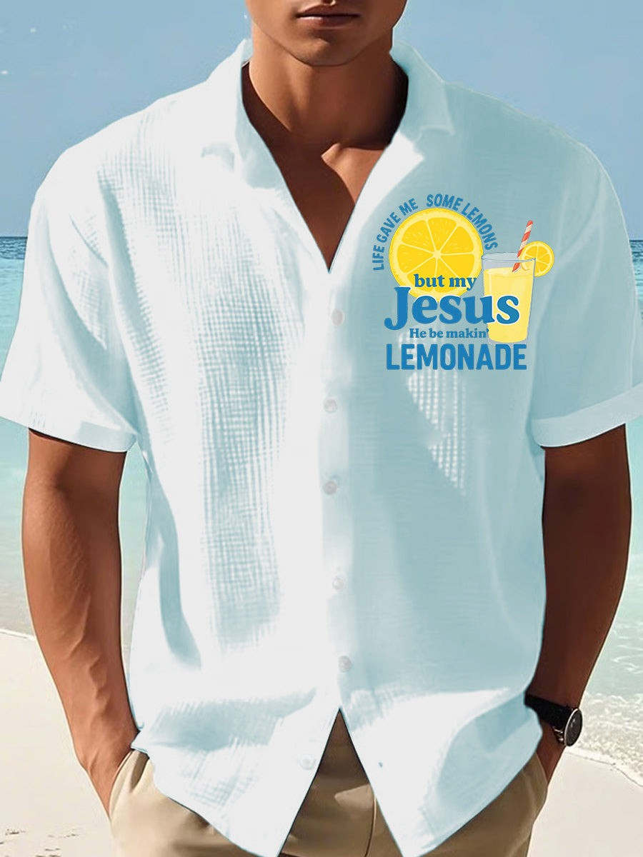 Jesus He Be Makin Lemon Hawaiian Shirt Christian Apparel Best Christian Gifts For Husband