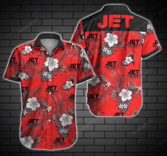 Jet Hawaiian Shirt Tropical Aloha Button Up