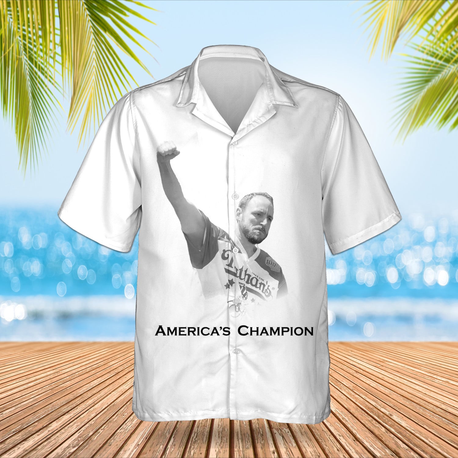 Joey Chestnut Hawaiian Shirt America's Champ Joey Chestnut Merch Hot Dog Eating Contest 2026