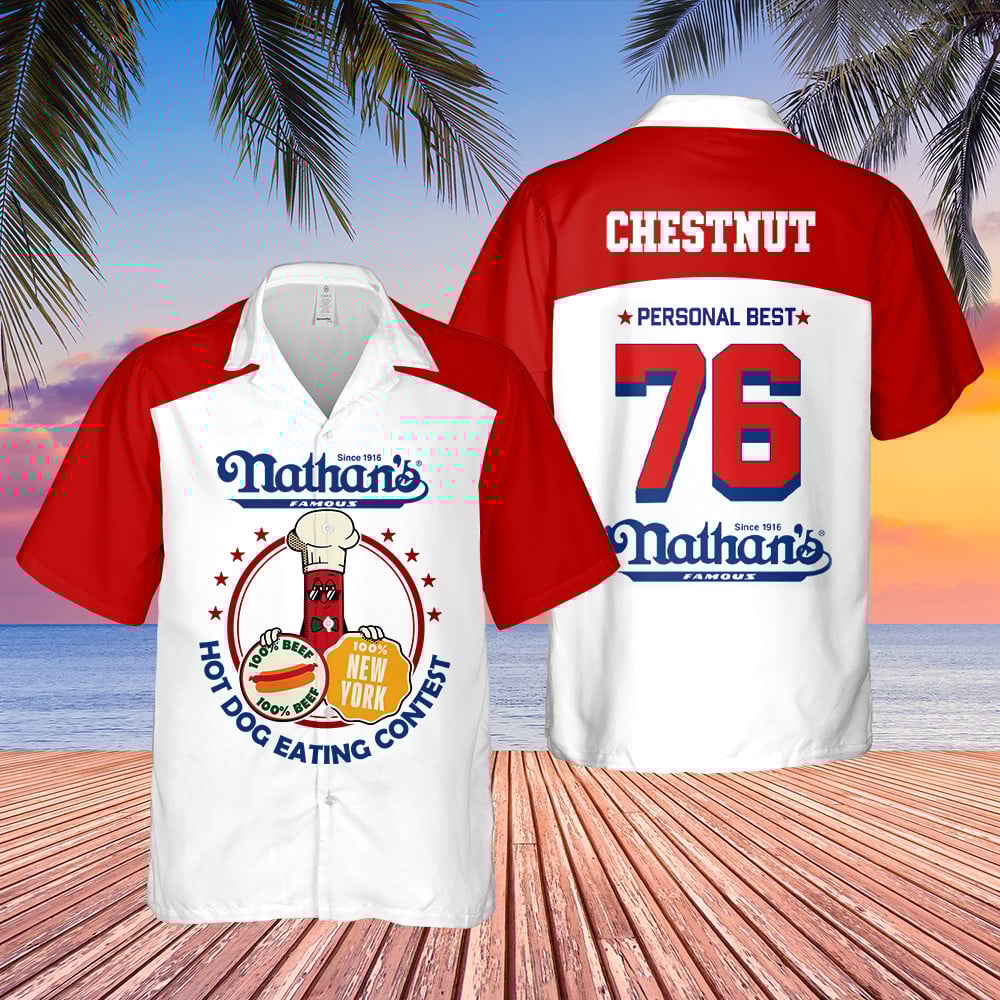 Joey Chestnut Hawaiian Shirt Hot Dog Eating Contest 2026 Eater Winner Chestnut Personal Best 76