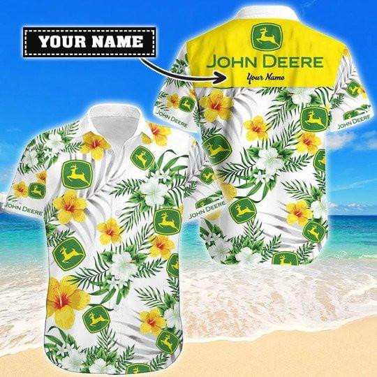 John Deer Personalized Hawaiian Shirt Tropical Aloha Button Up