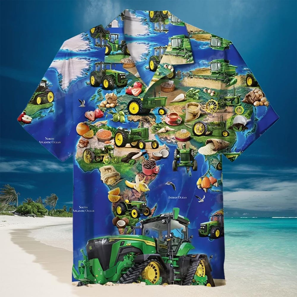 John Deere Hawaiian Shirt Tractor Button Up Shirts For Summer Gift Ideas For Farmers