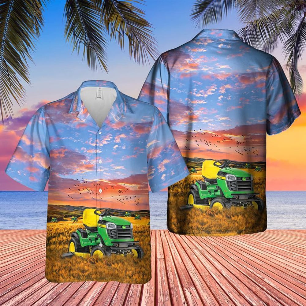 John Deere Hawaiian Shirt Tractor Button Up Summer Shirts Men Gifts For Dad