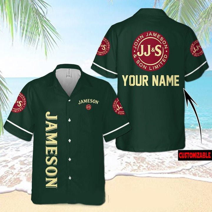 John Jameson Son Whisky Personalized Hawaiian Shirt Tropical Aloha Button Up