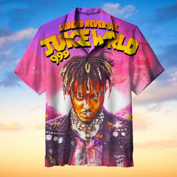 Juice Wrld Rapper Legends Never Die Hawaiian Shirt Tropical Aloha Button Up