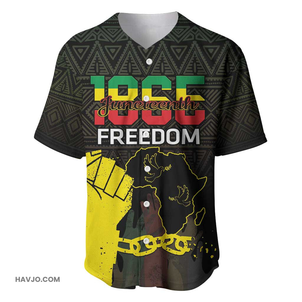 Juneteenth Freedom Day 1865 Black Independence African Pattern Baseball Jersey