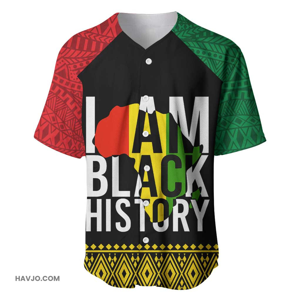 Juneteenth Mix African Pattern I Am Black History Baseball Jersey