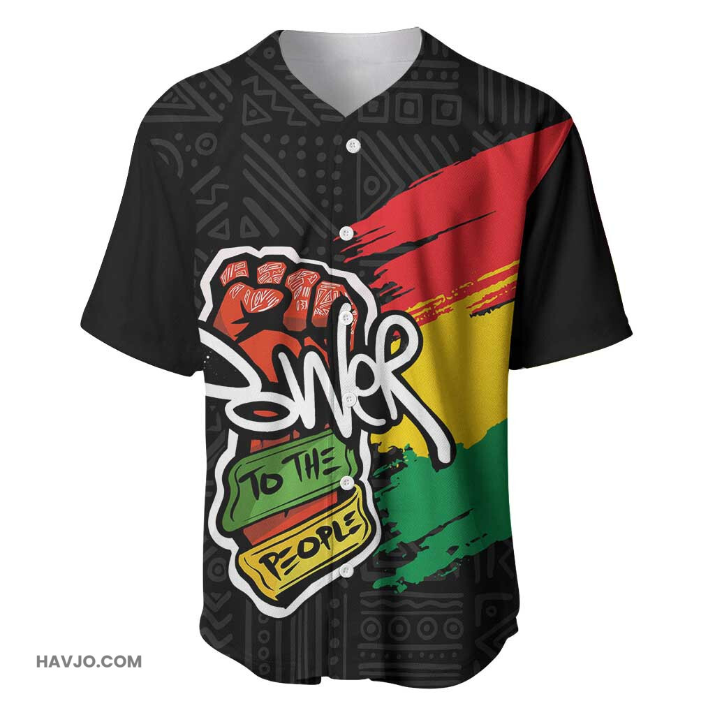 Juneteenth Power To The People Baseball Jersey