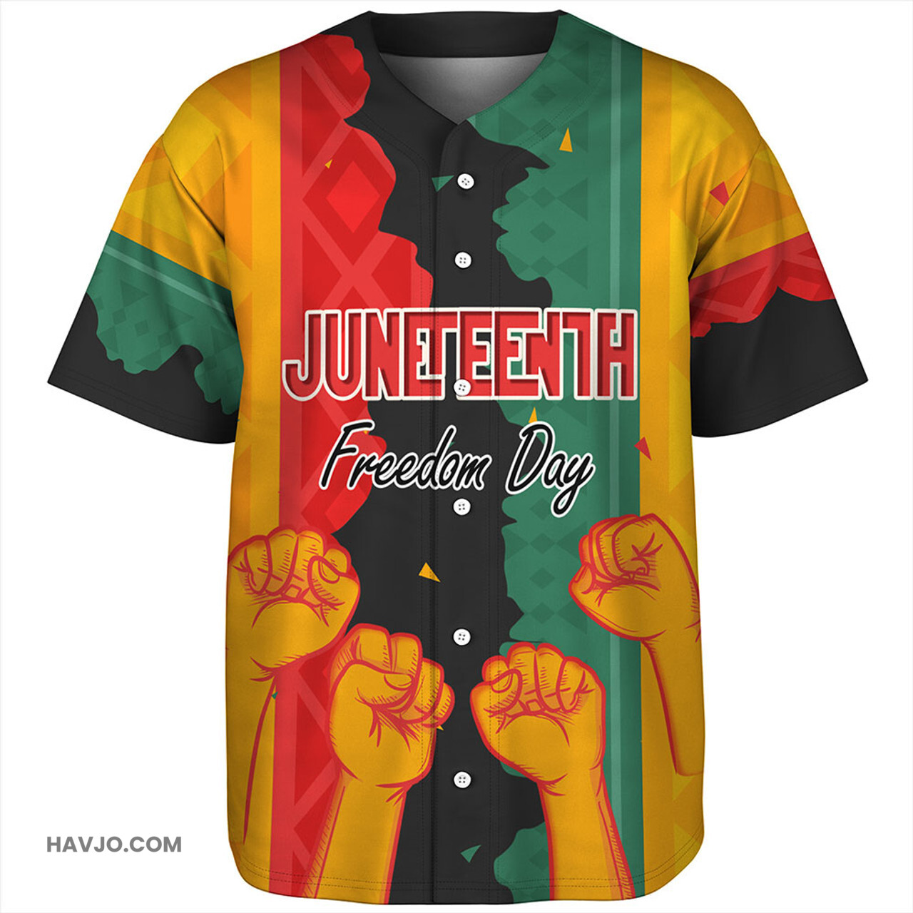 Juneteenths Freedom Day Powers Hand Baseball Jersey