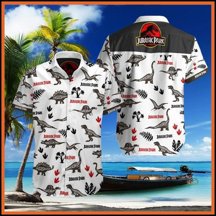 Jurassic Park Hawaiian Shirt Tropical Aloha Button Up