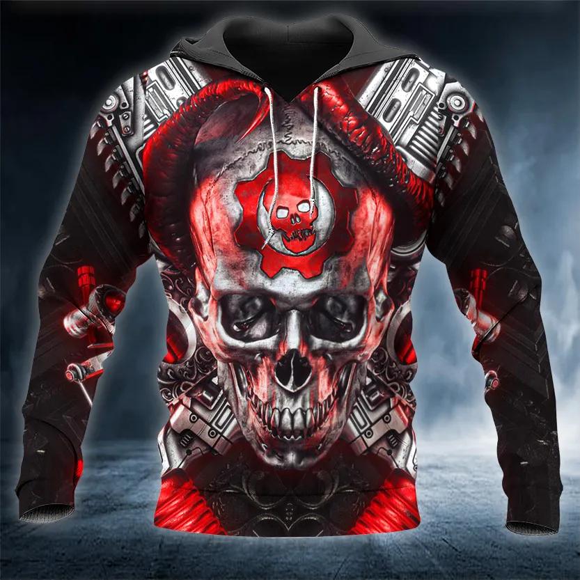 Just Funky Gear Of War Skull 3D All Over Print Hoodie