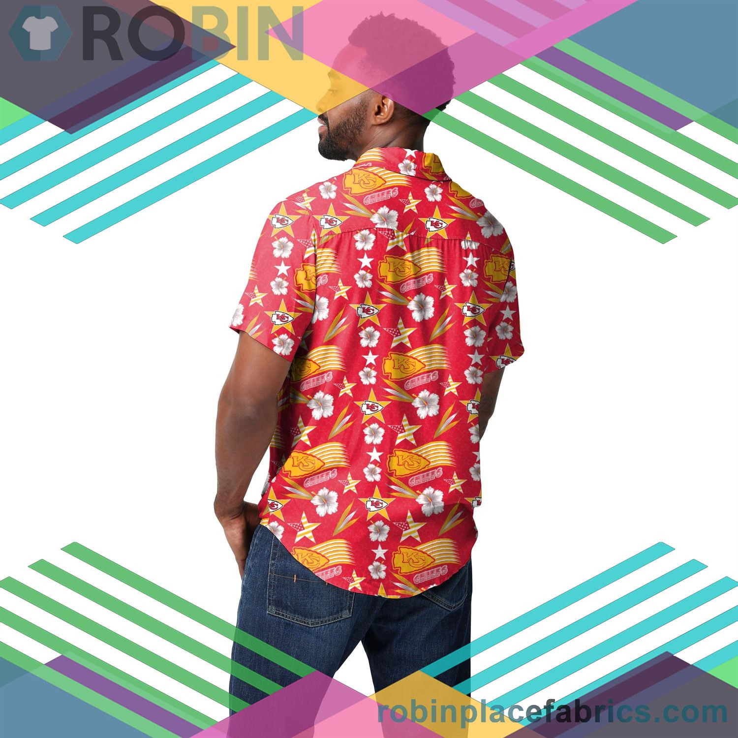 Kansas City Chiefs Americana Up Hawaiian Shirt Tropical Aloha Button Up