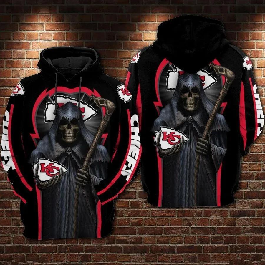 Kansas City Chiefs Death NFL 3D All Over Print Hoodie